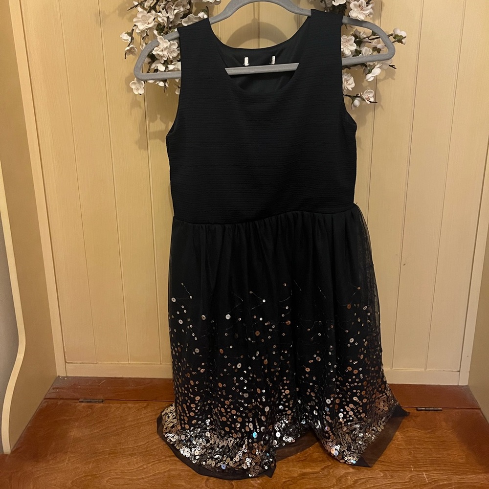 Navy Sequin Girls Dress worn Once